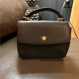 Bershka Black Mini Bag with Gold Accents